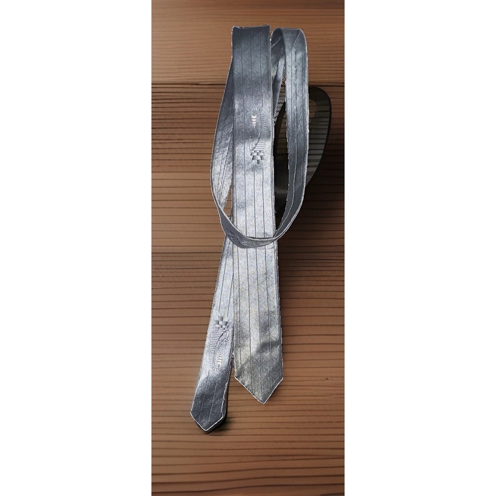 Beau Brummel 1940-50's All Silk Metallic Silver Penstripe Mid-Century Lindy Hop